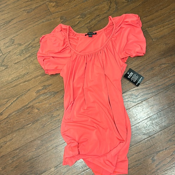 NWT Boston Proper coral cold shoulder mini dress. Size XXS. - Picture 1 of 5